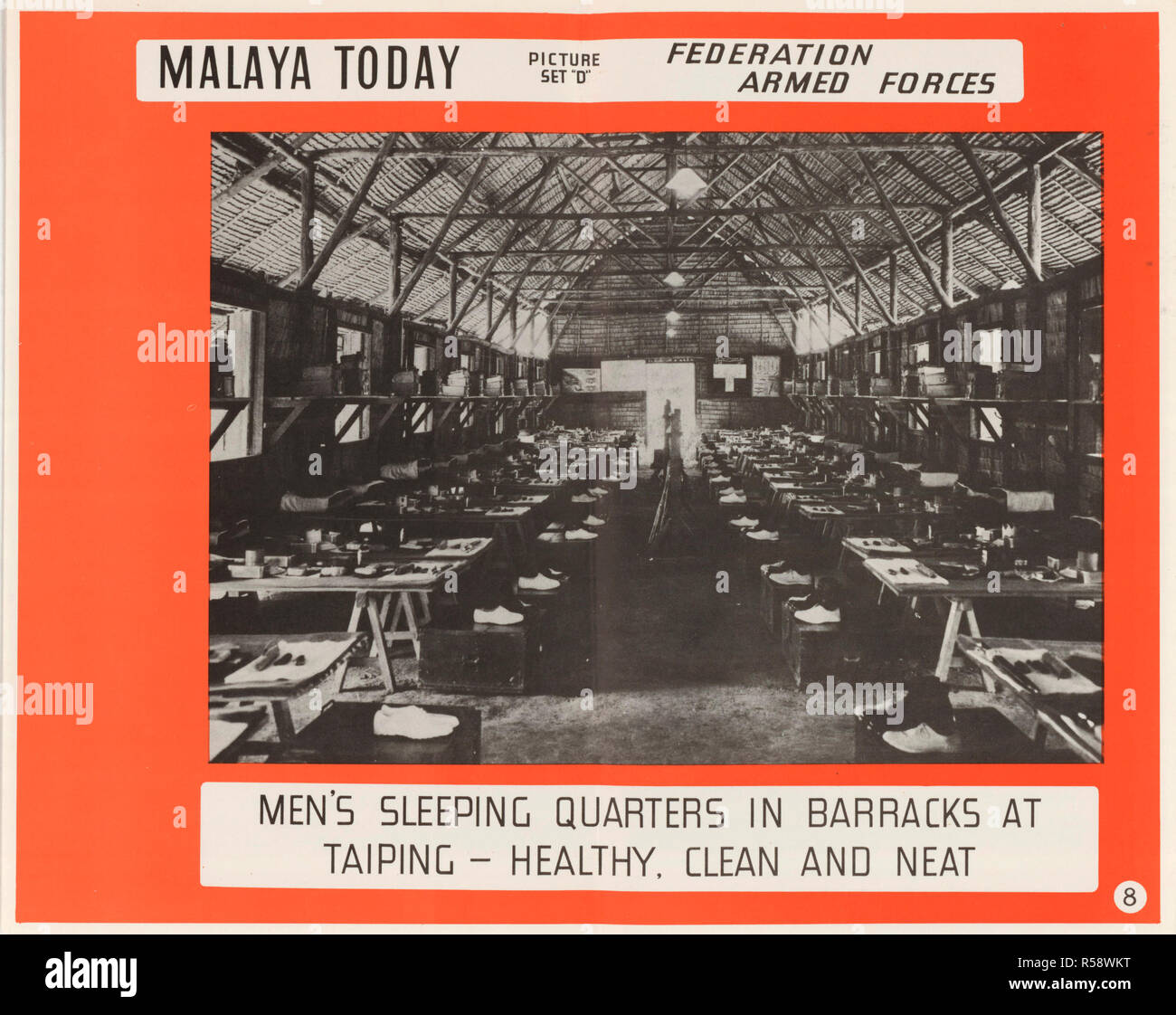 Men's quarts de sommeil en caserne en 1950 Malaisie - Taiping Banque D'Images