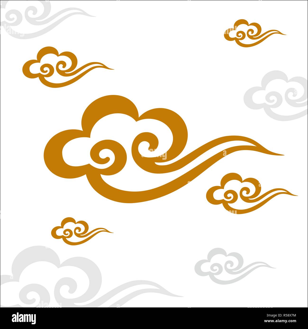 Modèle de cloud chinois vecteur Illustration de Vecteur