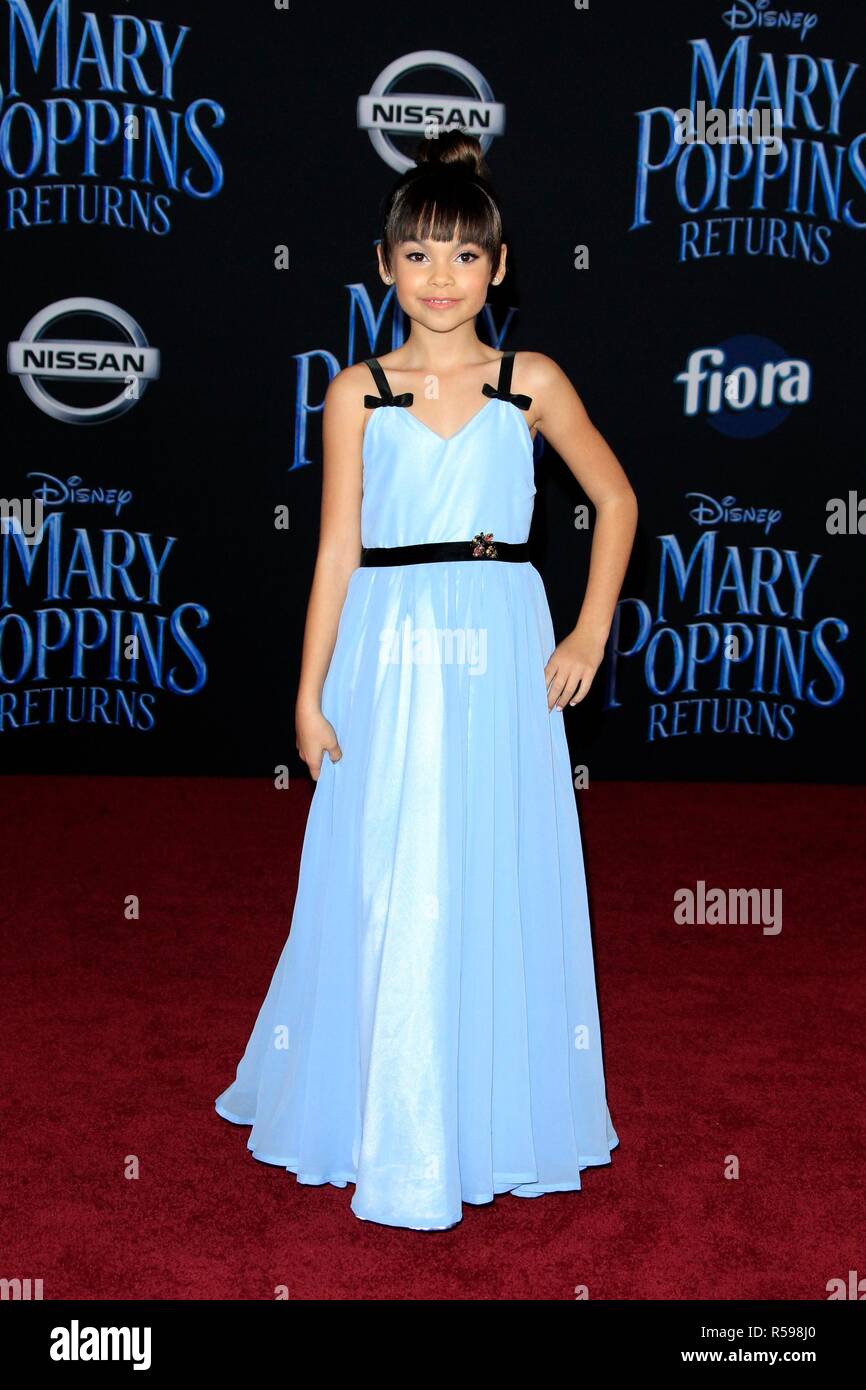 Ariana Greenblatt aux arrivées pour Mary Poppins retourne Premiere, Dolby Theatre, Los Angeles, CA, le 29 novembre 2018. Photo par : Priscilla Grant/Everett Collection Banque D'Images