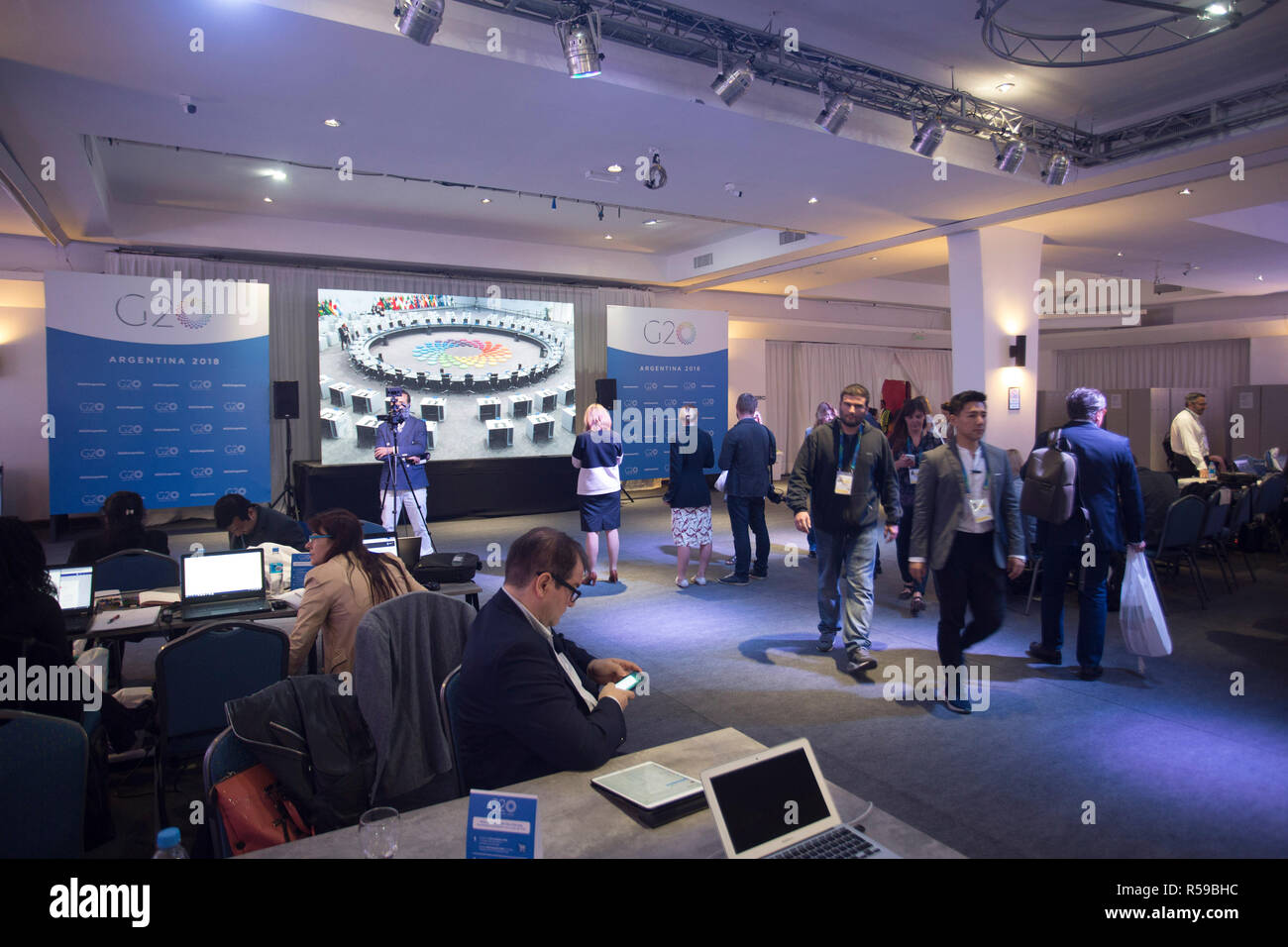 Buenos Aires, Argentine. 30Th Nov 2018. G20 media center équipements pour le Sommet du G20, Buenos Aires, Argentine Crédit : Ariel García Giménez/Alamy Live News Banque D'Images