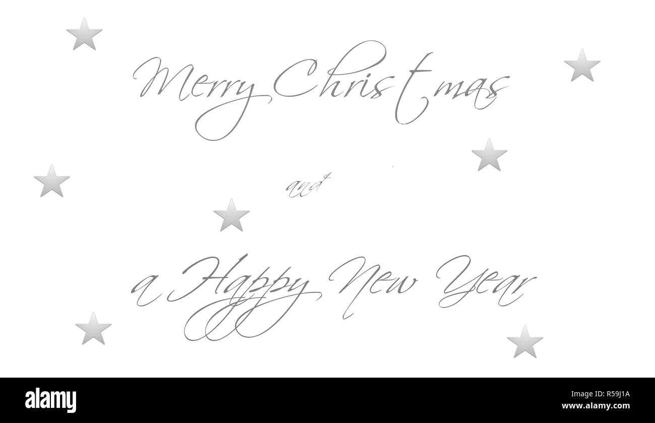 Joyeux Noël et Bonne Année Carte avec étoile Banque D'Images