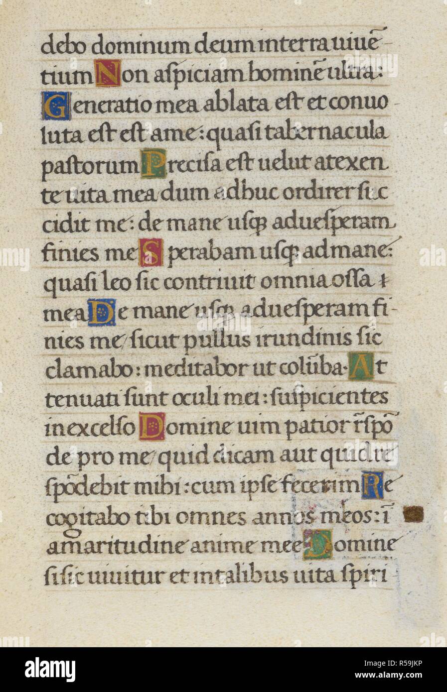 La page de texte. Mirandola Heures. Italie, vers 1490-1499. [Ensemble] folio page Texte de l'Office des morts. Isaïe 38, 11-16 Image prise de Mirandola Heures. Publié à l'origine/produit en Italie, vers 1490-1499. Source : ajouter. 50002, f.110. Langue : le latin. Banque D'Images