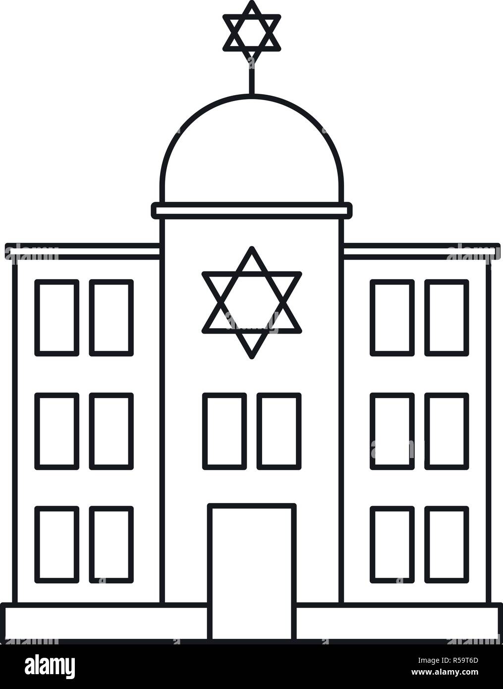 Icône synagogue juive. Contours synagogue juive icône vecteur pour la conception web isolé sur fond blanc Illustration de Vecteur