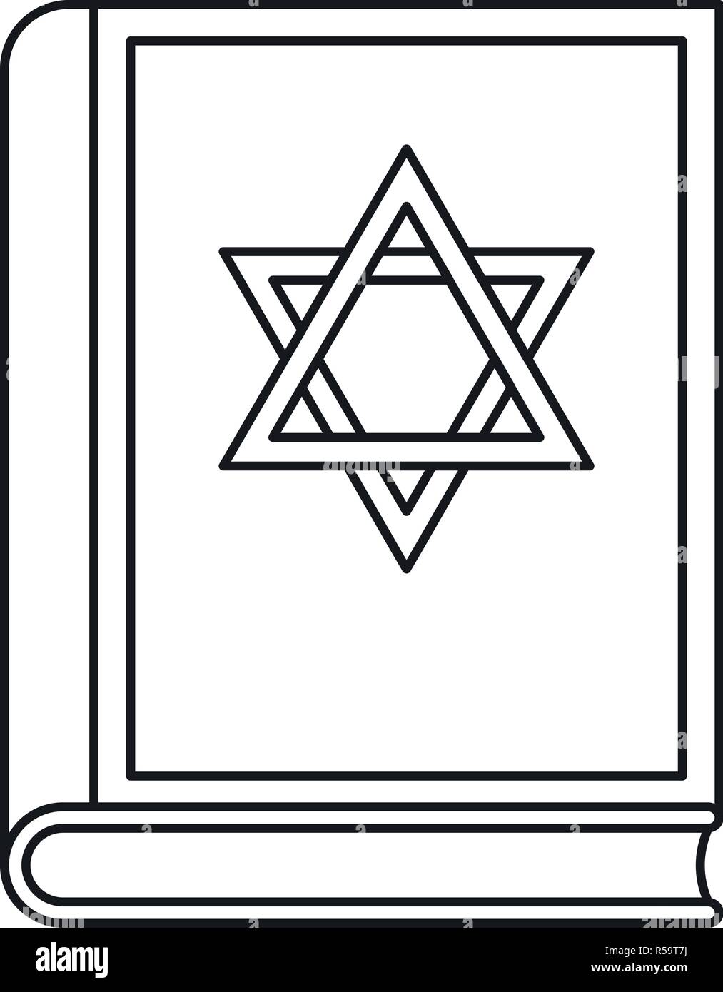 L'icône de livre de la Torah. Les grandes lignes du livre de la torah pour l'icône vecteur web design isolé sur fond blanc Illustration de Vecteur