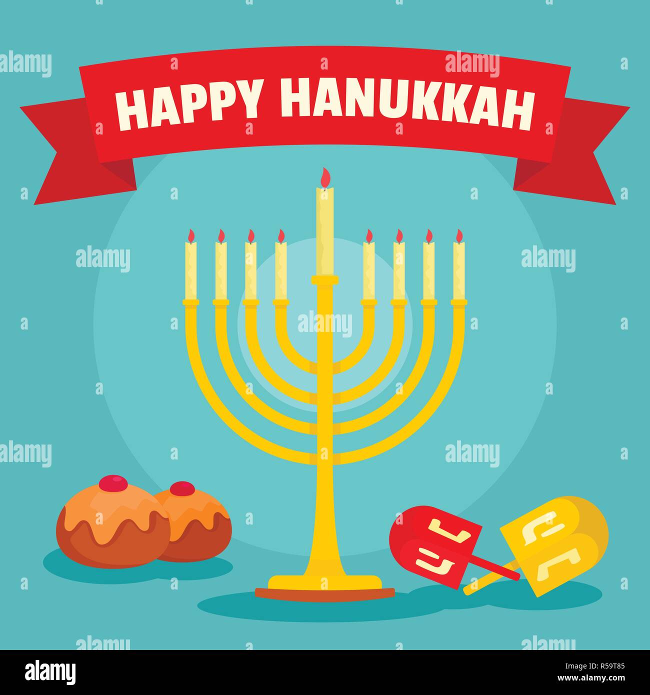 Happy hanukkah background concept juif. Télévision illustration de Hanukkah heureux juif concept vector background pour web design Illustration de Vecteur