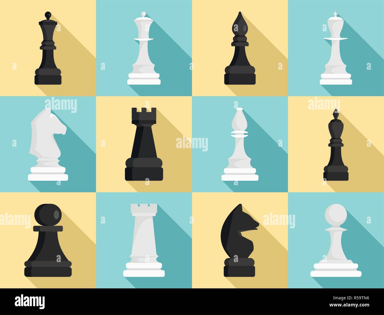 Icon Set d'échecs. Télévision ensemble d'icônes vectorielles d'échecs pour le web design Illustration de Vecteur