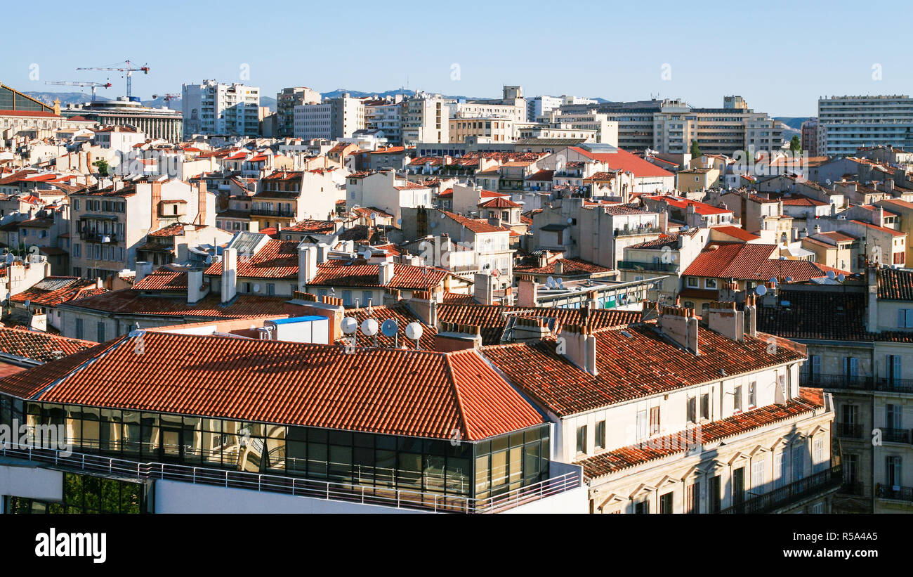 Voir ci-dessus de résidentiel à Marseille Banque D'Images