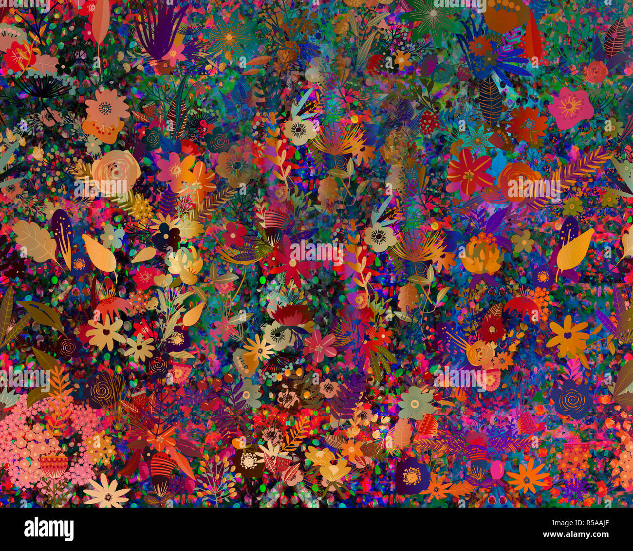 CONCEPT EMBALLAGE CADEAU : Floral design pour l'emballage cadeau, tissu, décor de mur, des cartes de vœux et plus Banque D'Images