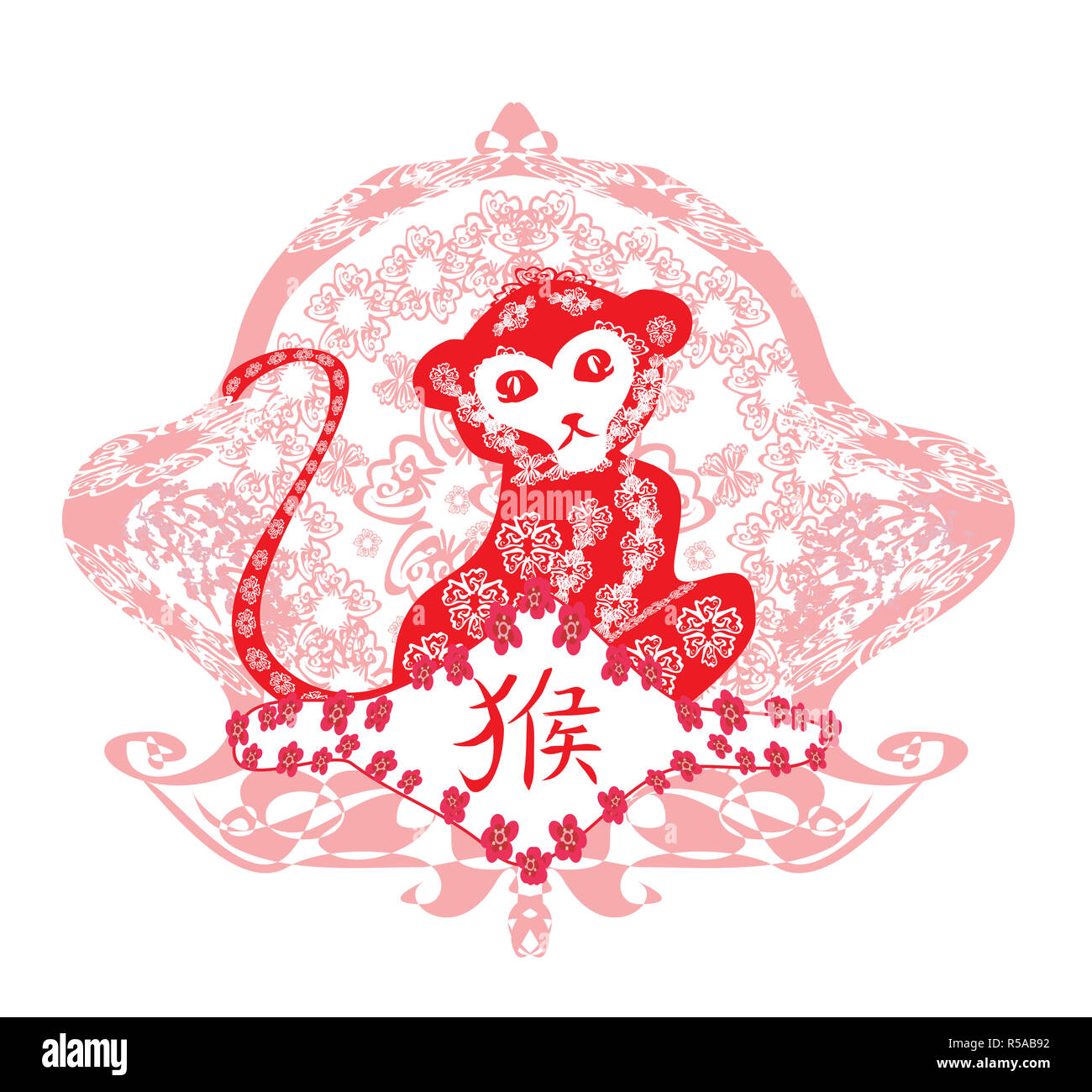 Les signes du zodiaque chinois : singe Banque D'Images