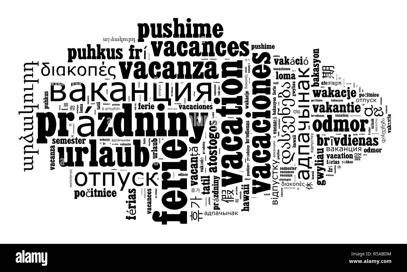 Locations de mot dans différentes langues Banque D'Images