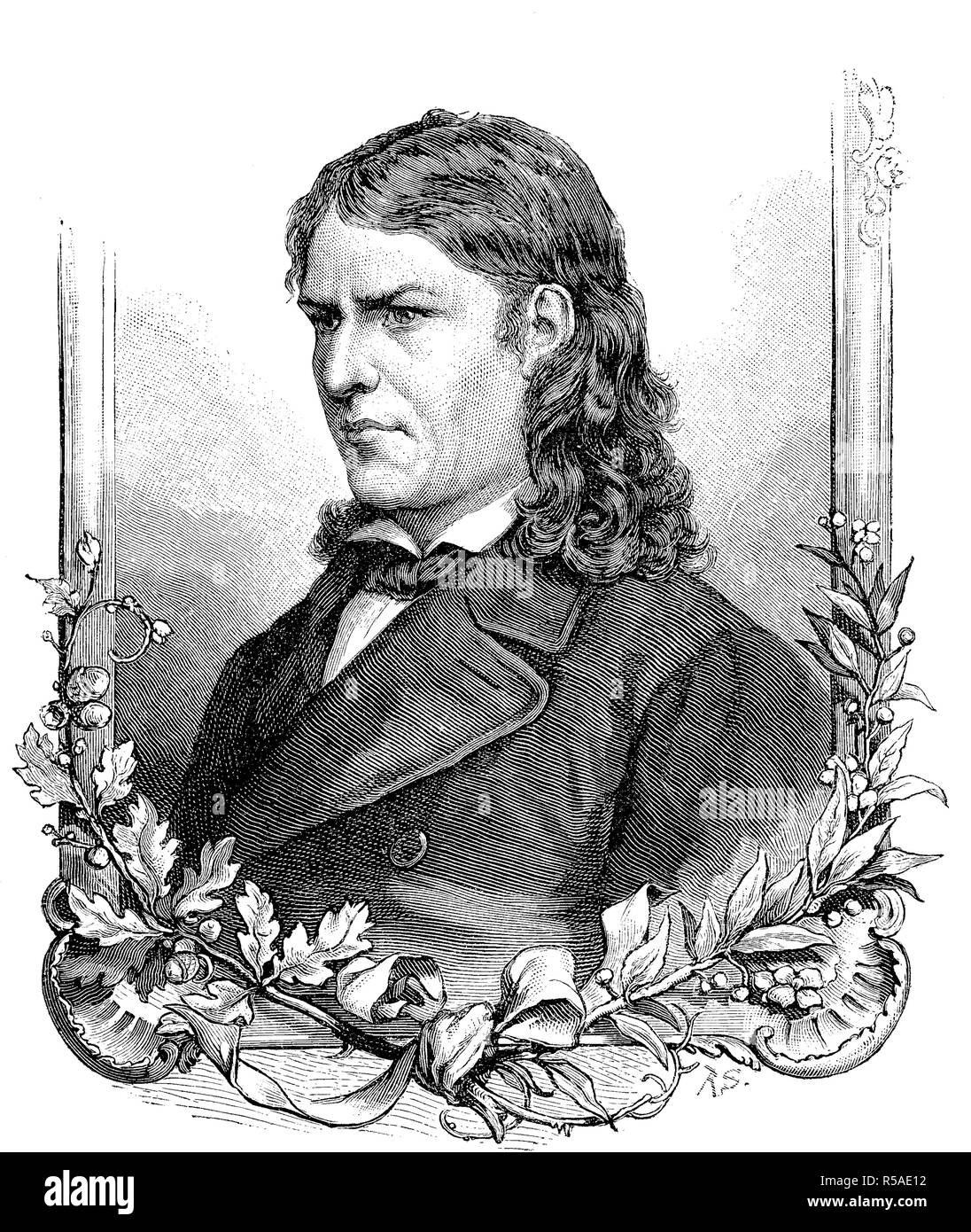 Friedrich Rueckert, 16 mai 1788, 31 janvier 1866, était un poète allemand, traducteur et professeur de langues orientales Banque D'Images