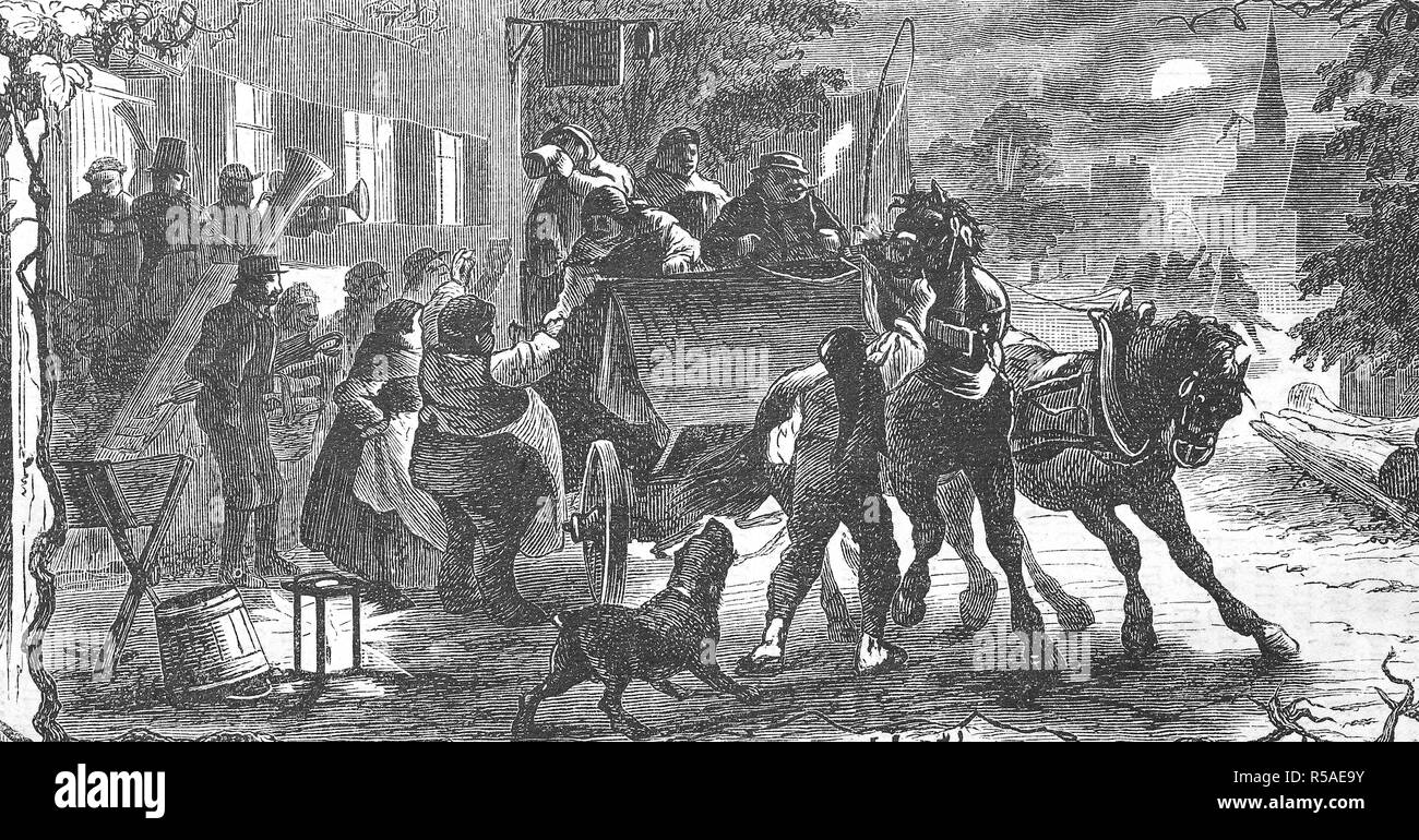 Kermesse, kermis, kirmess, Kirchweih festival en Haute-Bavière, la fin de la partie, la reproduction d'une image publié 1880 Banque D'Images
