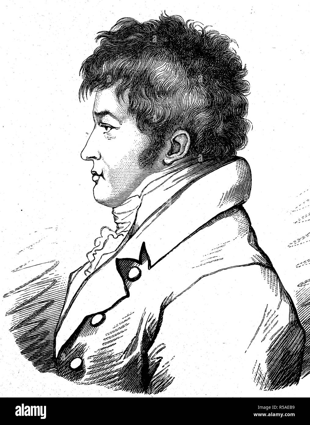 Friedrich Wilhelm Christian Carl Ferdinand von Humboldt, le 22 juin 1767, le 8 avril 1835, était un érudit Prussien Banque D'Images