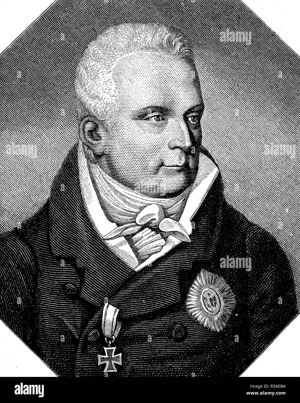 Le Prince Karl August von Hardenberg, Mai 31, 1750, 26 novembre 1822, était un homme d'État prussien, Ministre des affaires étrangères de Prusse Banque D'Images