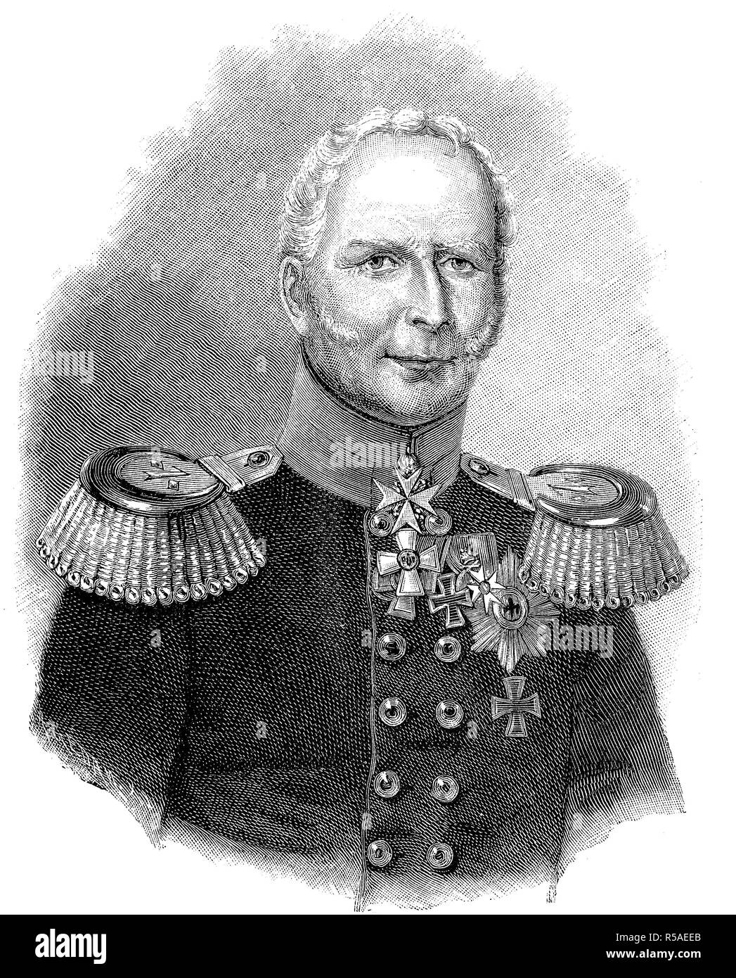 Ludwig Leopold Gottlieb Hermann von Boyen, Juin 23, 1771, 15 février, 1848, gravure sur bois, Allemagne Banque D'Images