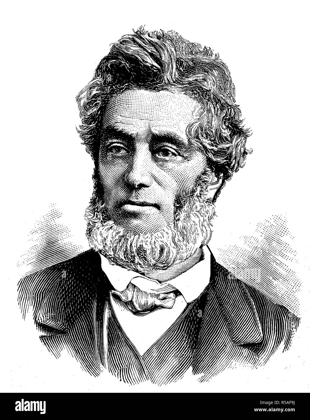 Jules Claude Gabriel Favre, 21 mars 1809, 20 janvier 1880, homme d'État, woodcut, France Banque D'Images