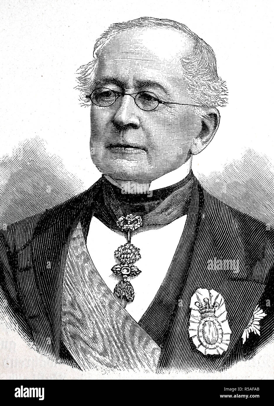 Le prince Alexandre Mikhaïlovitch Gorchakov, le 4 juin 1798, le 11 mars 1883, woodcut, Russie Banque D'Images