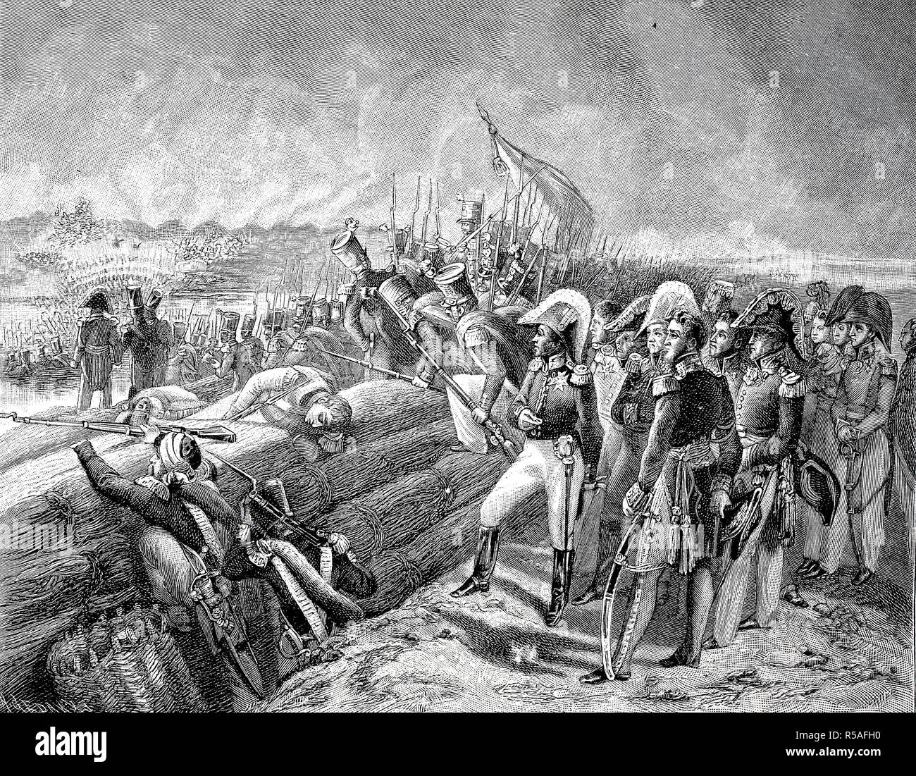Bataille du Trocadéro le 31 août 1823, l'armée française capturé la forteresse sur l'île de Trocadéro en face de l'espagnol Banque D'Images