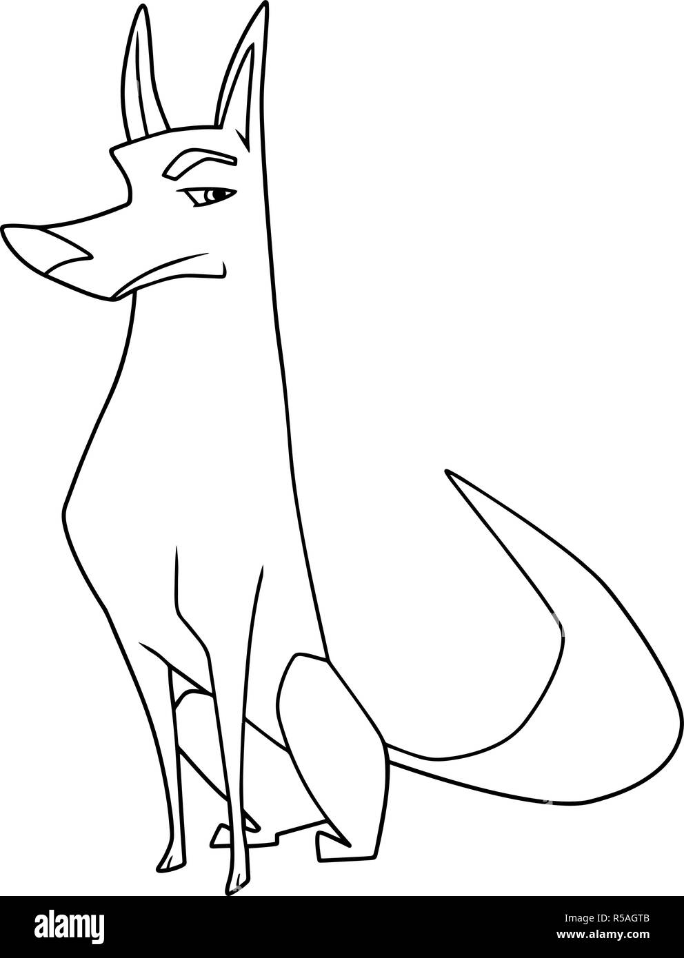 Chien assis d'Art en ligne Illustration de Vecteur