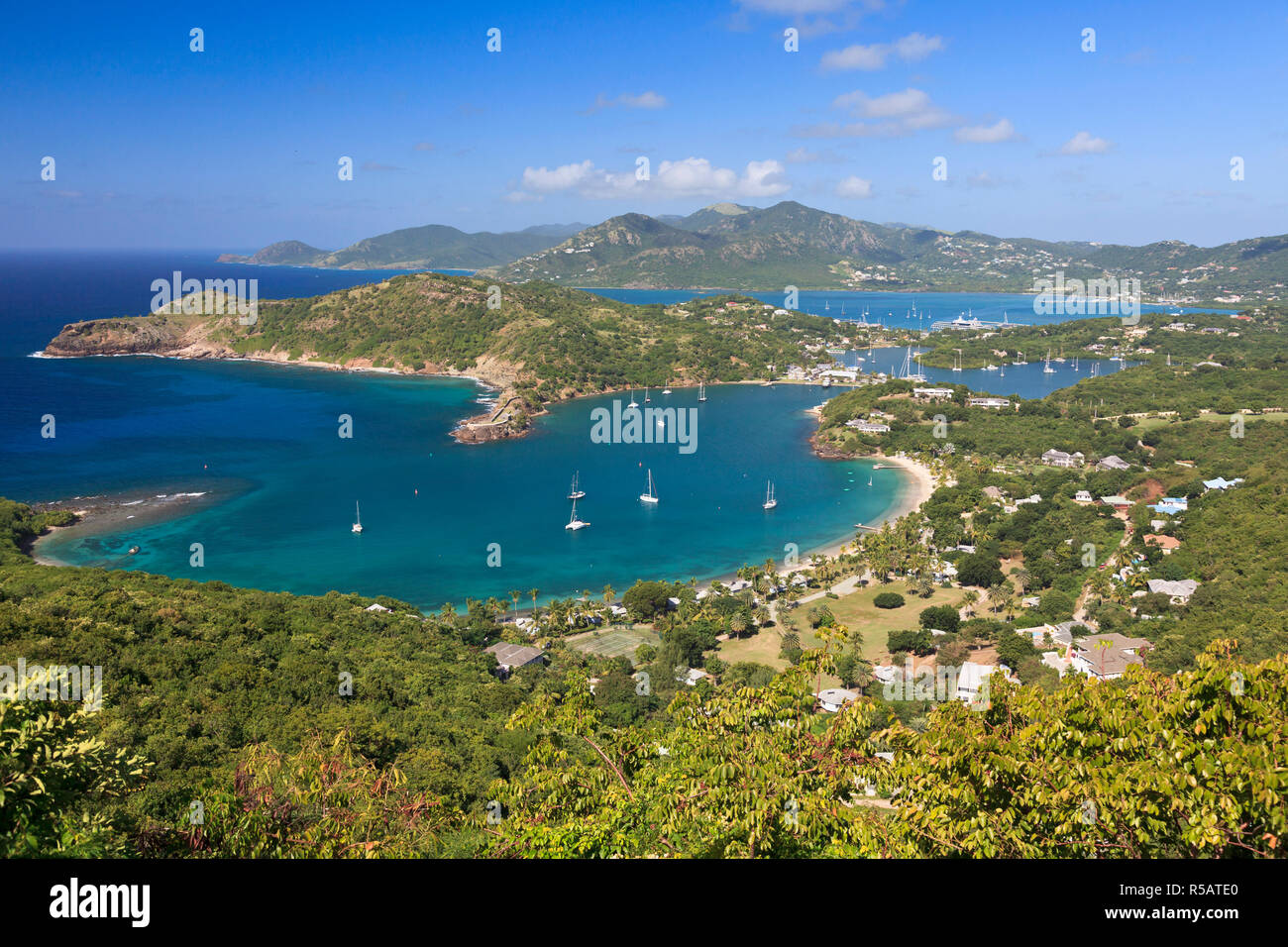 Caraïbes, Antigua-et-Barbuda English Harbour de Shirley's Heights Banque D'Images