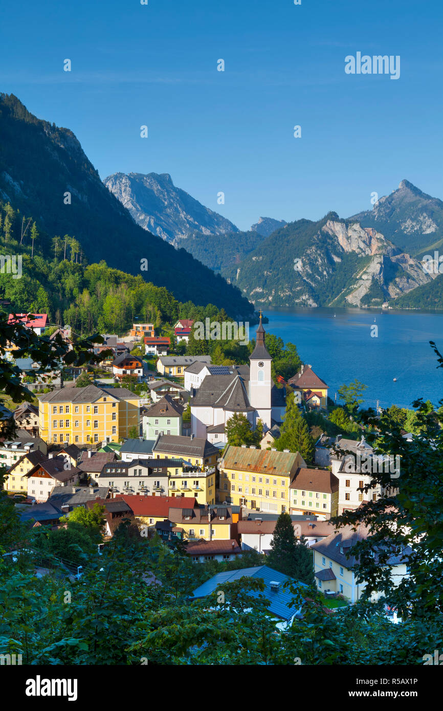 Ebensee, le lac Traunsee, Salzkammergut, Haute Autriche, Autriche Banque D'Images