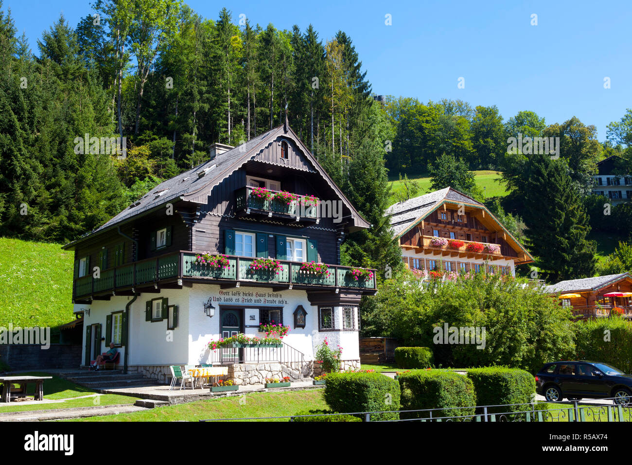 Architecture traditionnelle, Sankt-wolfgang, lac Wolfgangsee, Flachgau, Haute Autriche, Autriche Banque D'Images Architecture traditionnelle, Sankt-wolfgang, lac Wolfgangsee, Flachgau, Haute Autriche, Autriche Banque D'Images