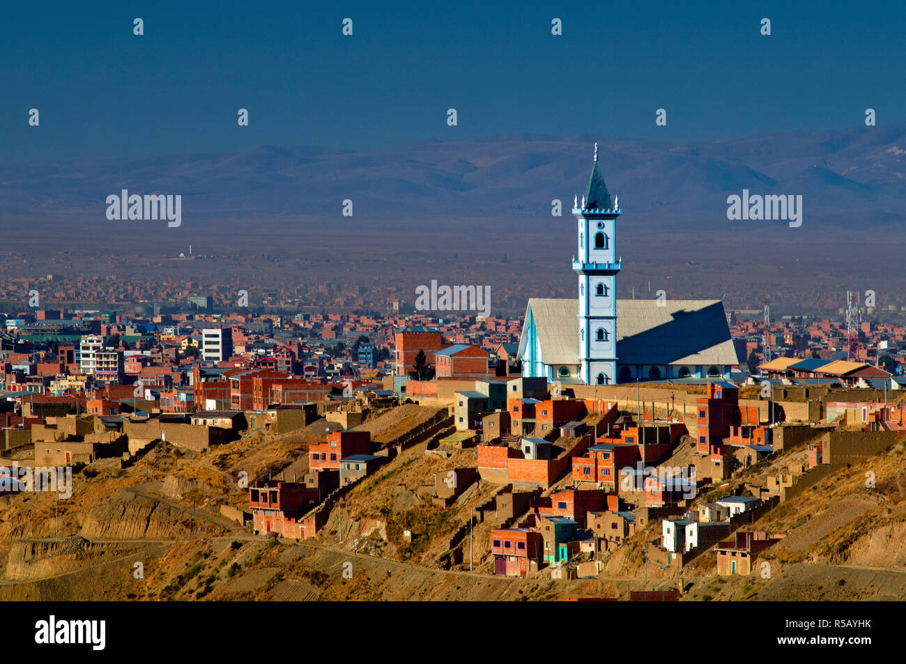 L'Église chrétienne, de l'Altiplano, El Alto, Bolivie. Banque D'Images