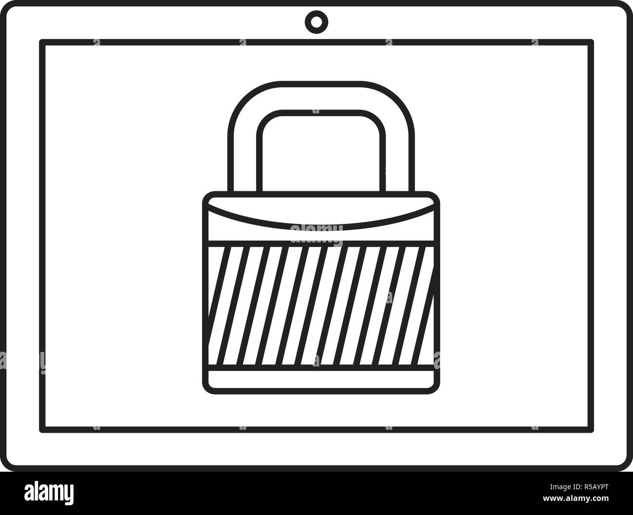 Icône tablette protégée. Description illustration de l'icône vecteur tablette protégée pour la conception web isolé sur fond blanc Illustration de Vecteur