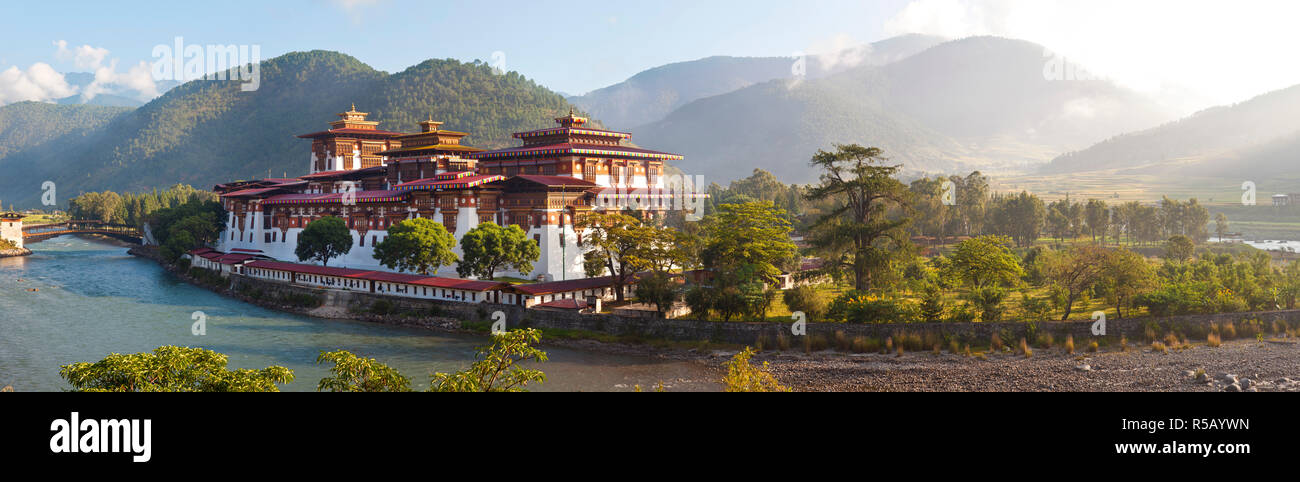 Monastère de Punakha Dzong, Punakha, Bhoutan Banque D'Images