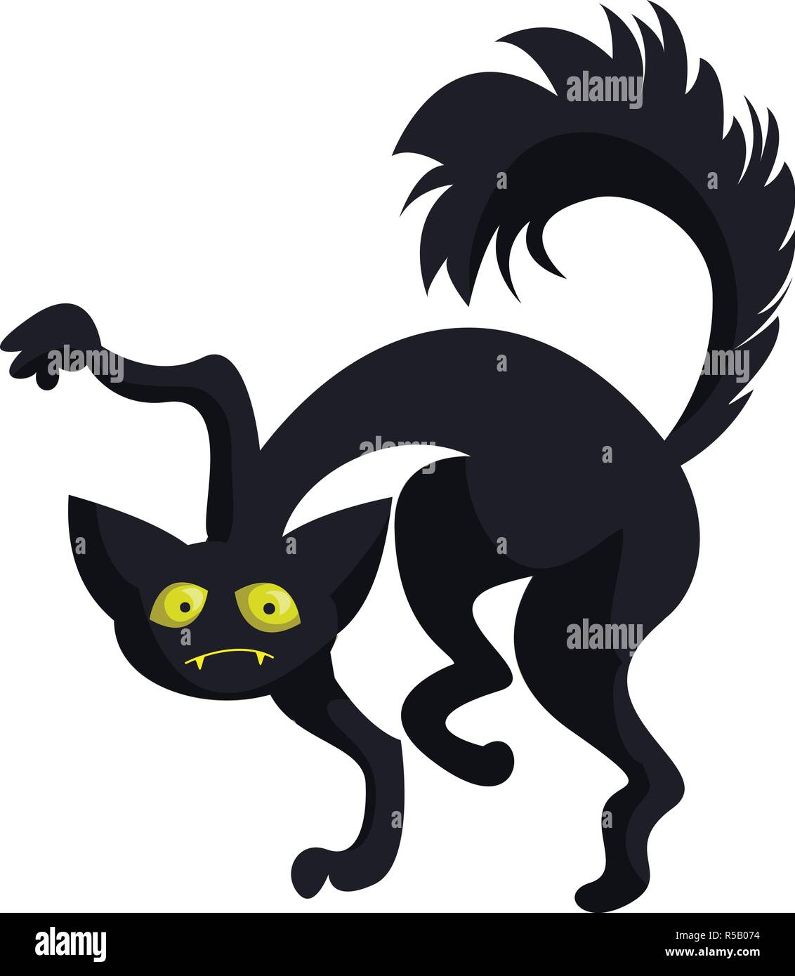 L Icone De Chat Noir Effrayant Caricature De Chat Noir Effrayant Icone Vecteur Pour La Conception Web Image Vectorielle Stock Alamy