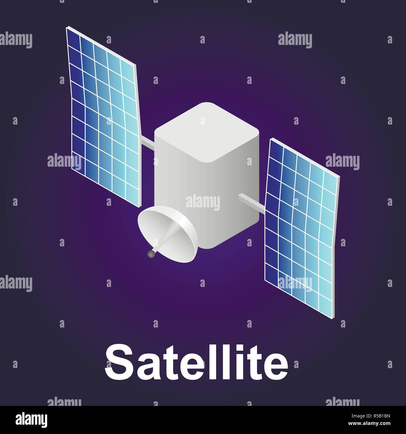 L'icône de satellite. Chaînes de isométrique icône vecteur pour la conception web Illustration de Vecteur