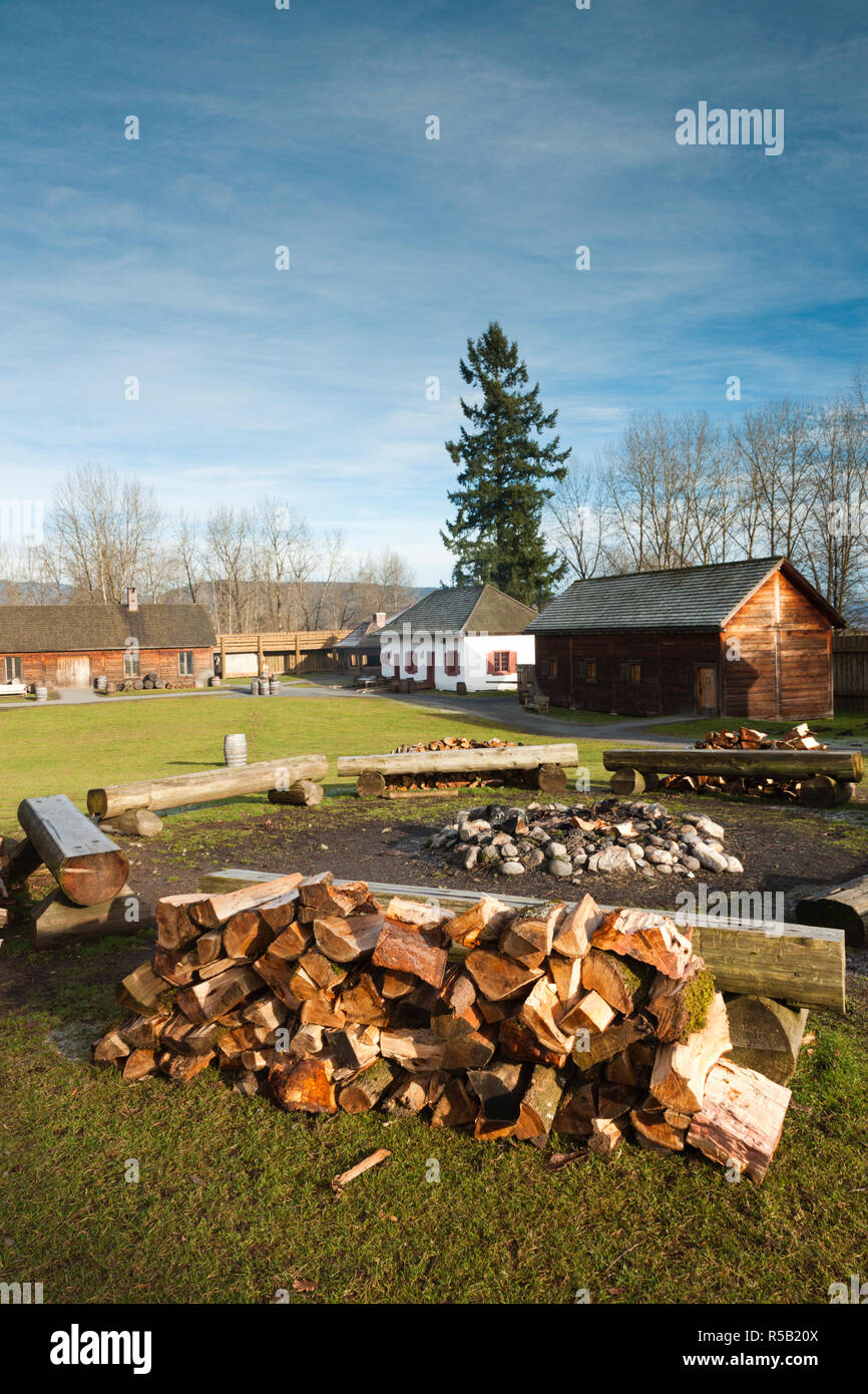 Canada, Colombie-Britannique, Vancouver, Langley, lieu historique national du Fort Langley, poste de traite fortifié construit en 1827 Banque D'Images