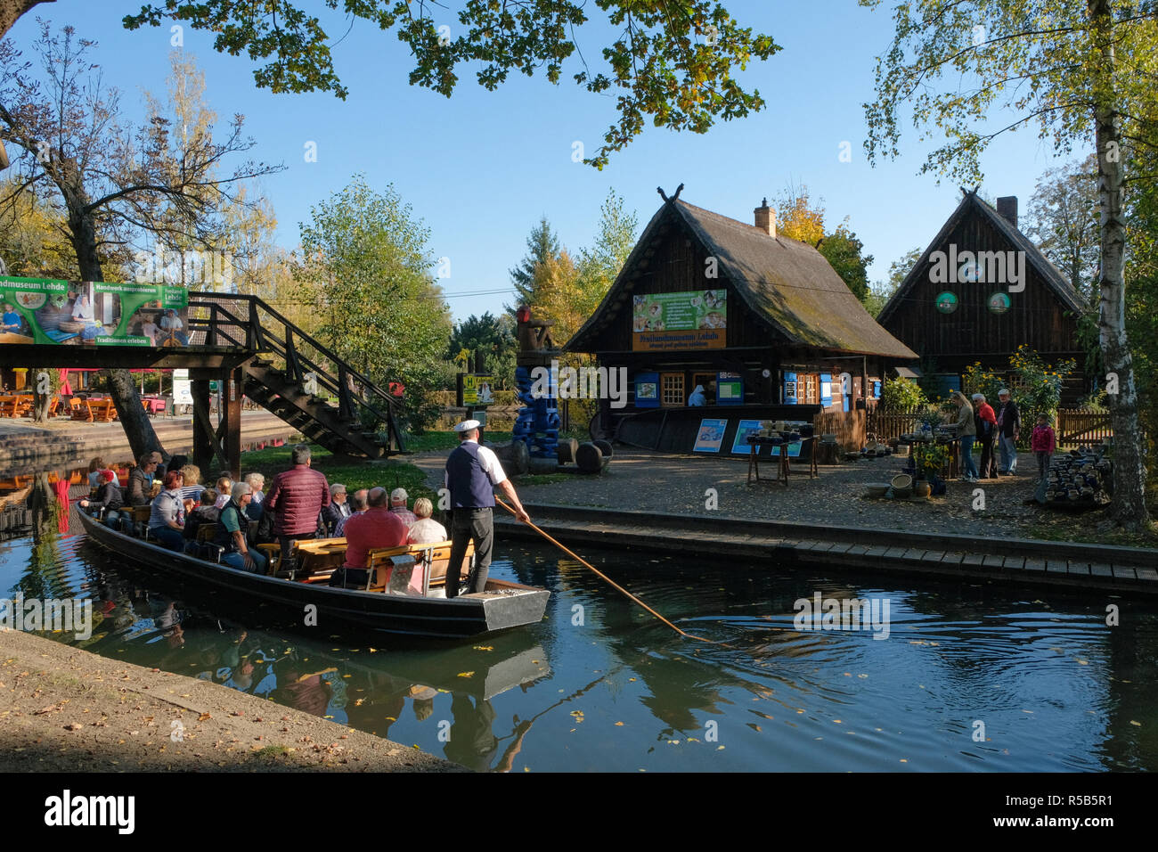 Village Lehde, Lübbenau, Spreewald, Oberspreewald-Lausitz, Brandebourg, Allemagne Banque D'Images