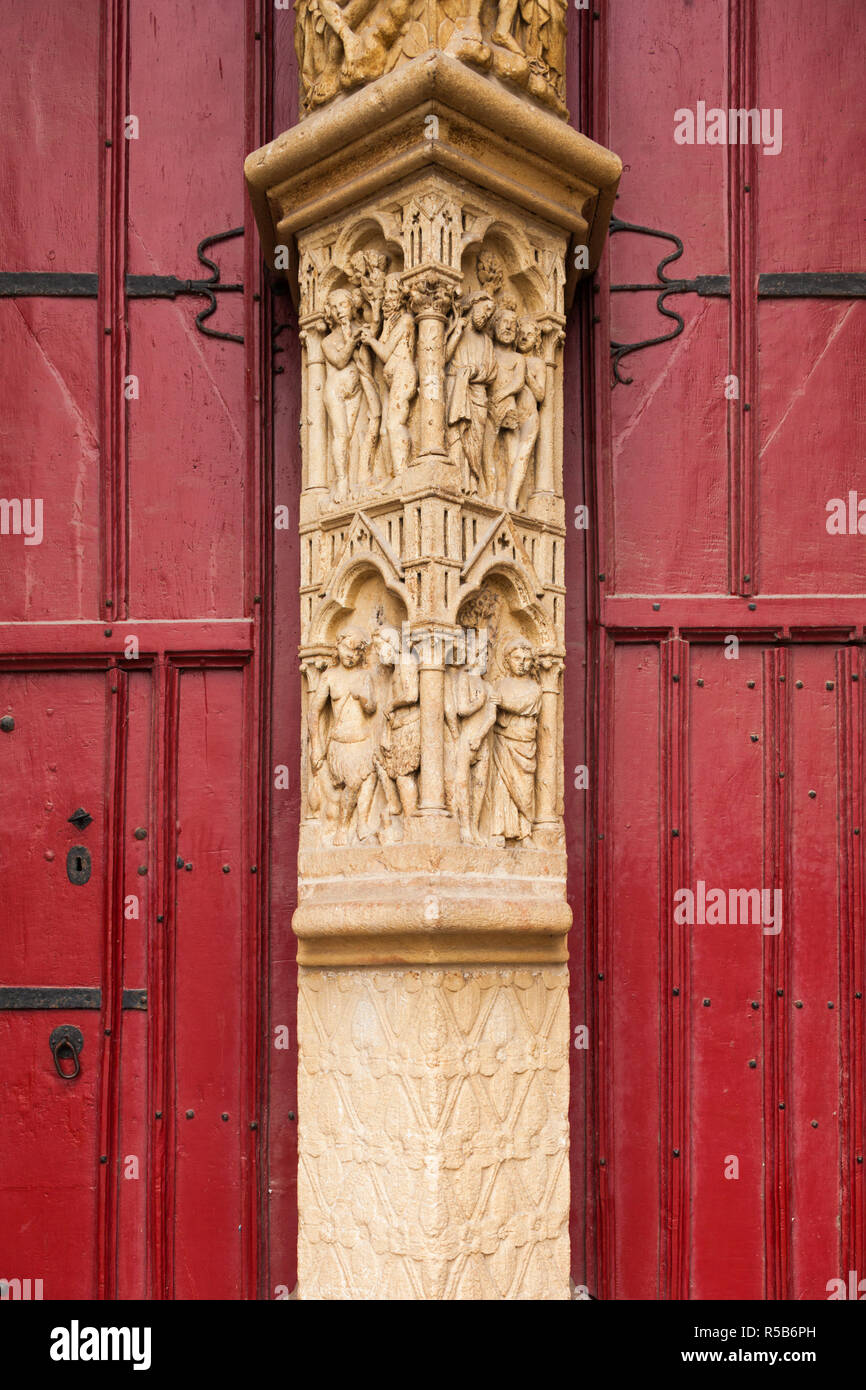 France, Picardie, Somme, Amiens, Cathédrale Notre Dame, de l'entrée principale, détail Banque D'Images