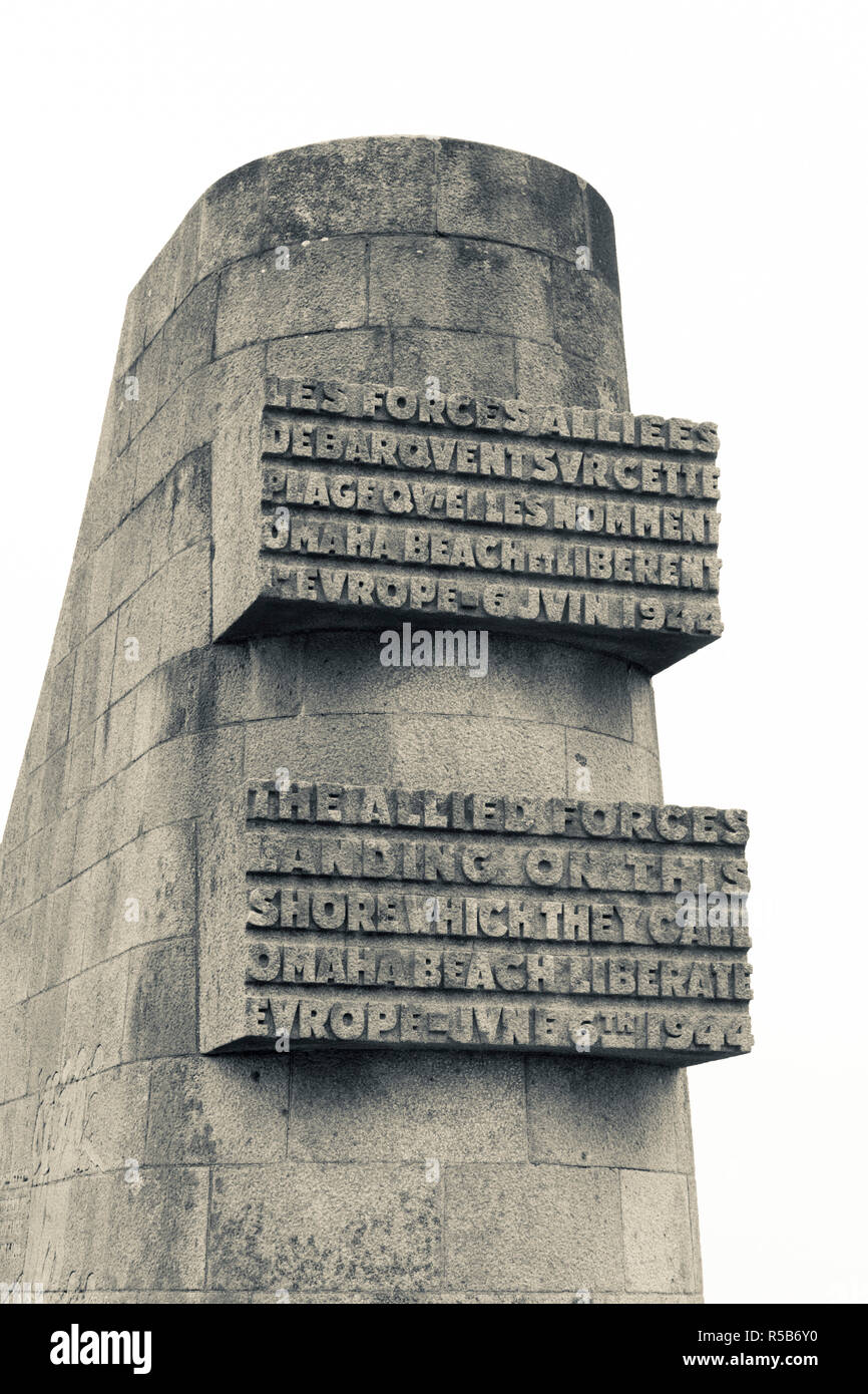 France, Normandie, Calvados, Plages du Débarquement, St-Laurent-sur-Mer, à l'époque, WW2, monument d'Omaha Beach Banque D'Images