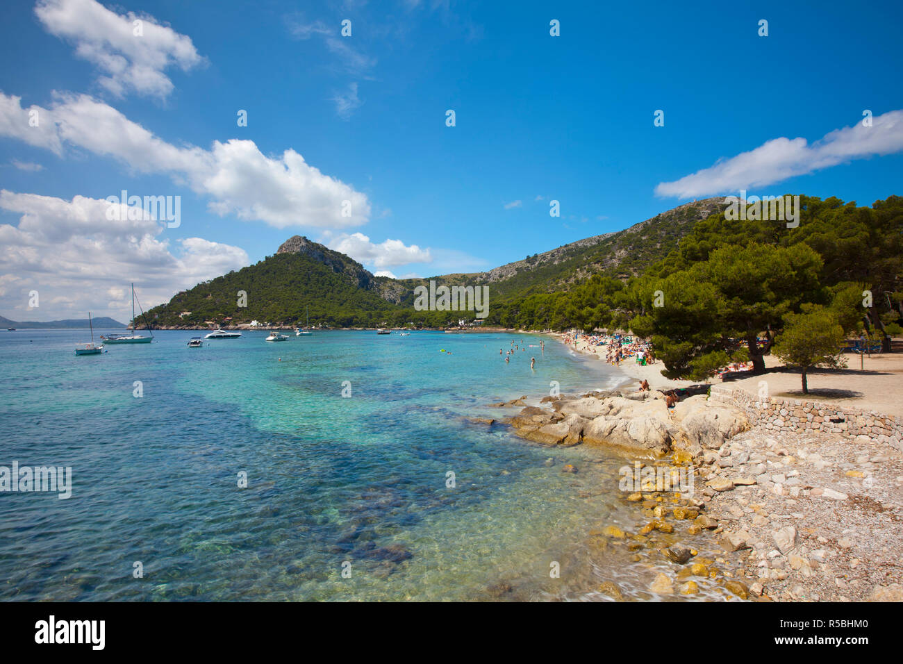 Cala Pi de la posada, Cap de Formentor, Majorque, Îles Baléares, Espagne Banque D'Images