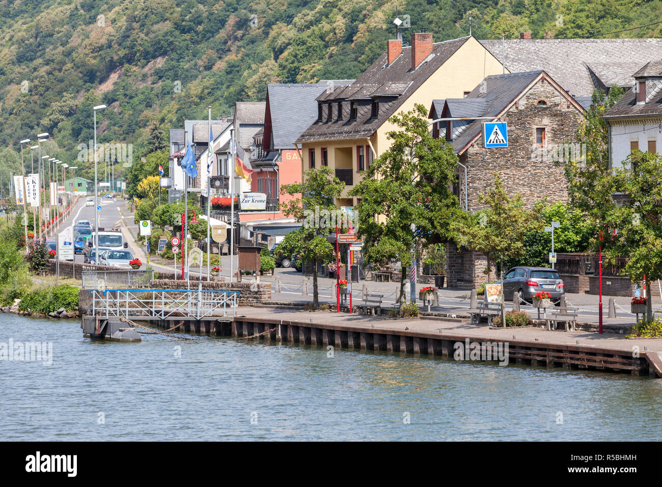 Oberfell, Allemagne, sur la Rivière Moselle. Banque D'Images