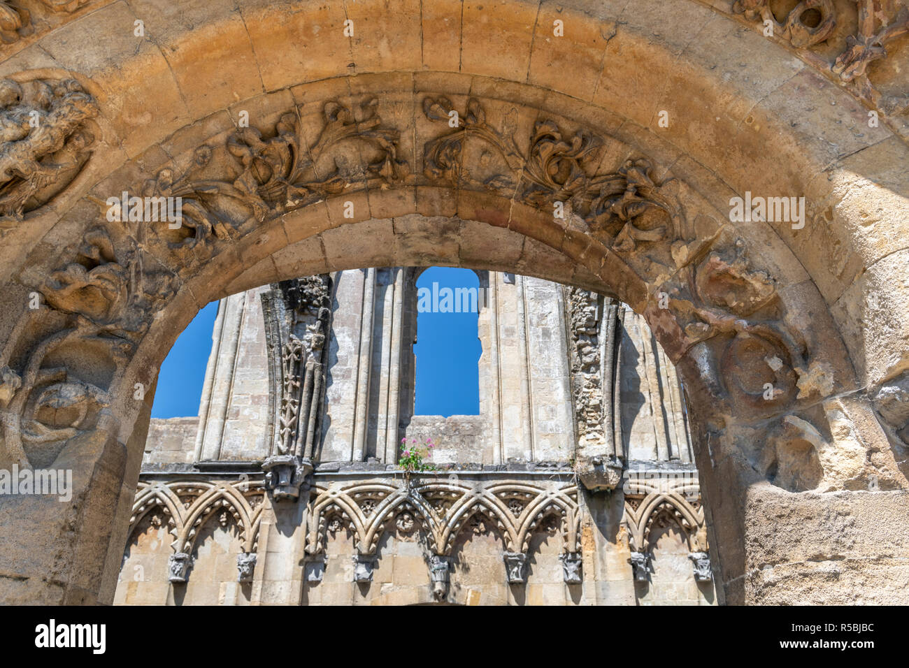 L'ancienne demeure de la Lady Chapel à Glastonbury Abbey dans le Somerset, Angleterre. Banque D'Images