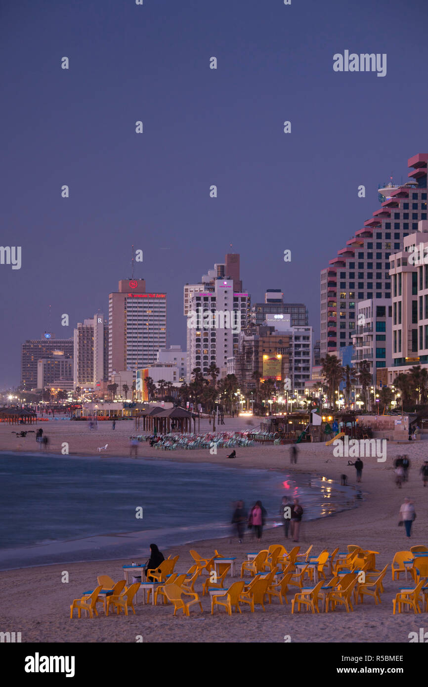 Israël, Tel Aviv, hôtels en bord de mer, Banque D'Images