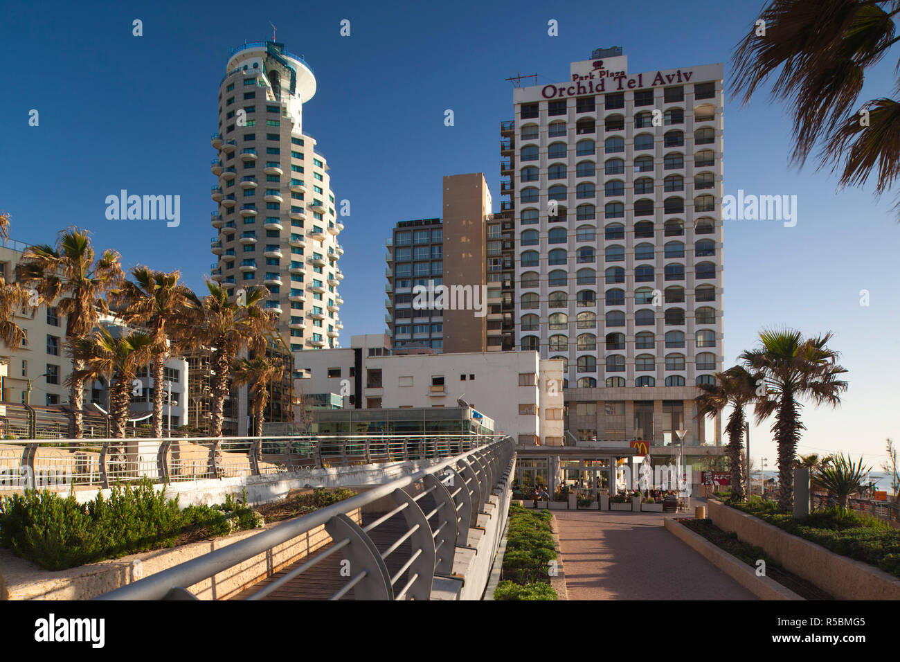 Israël, Tel Aviv, hôtels en bord de mer Banque D'Images