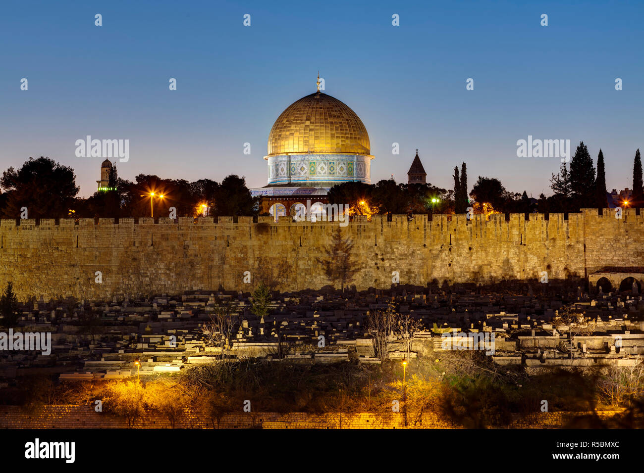 Israël, Jérusalem, le Mont du Temple, Dôme du Rocher Banque D'Images