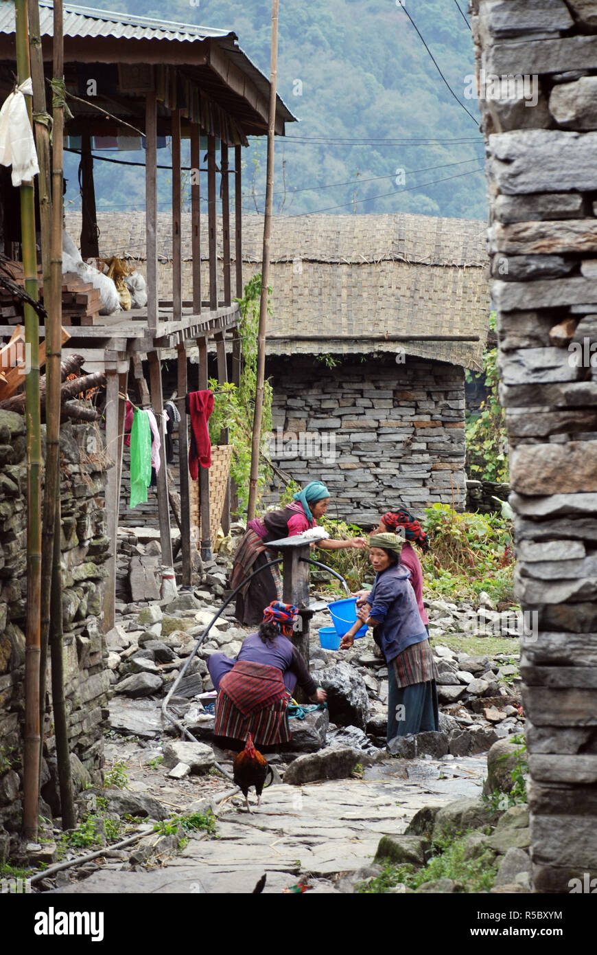 Le himalayan village de Hatiya dans l'est du Népal Banque D'Images