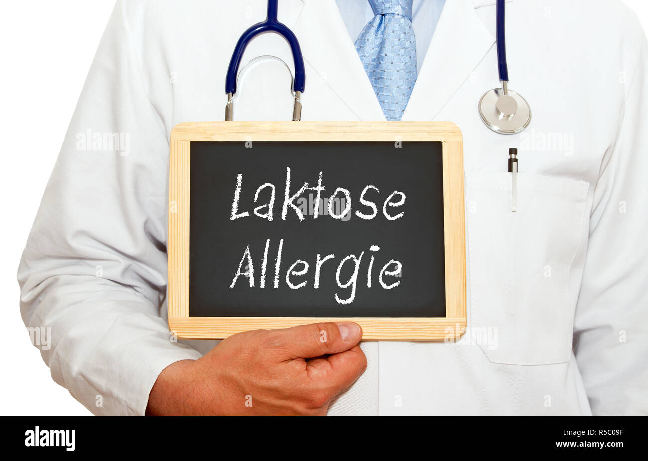 L'allergie au lactose - médecin avec chalkboard Banque D'Images