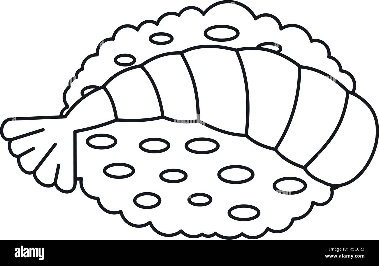 Sushi crevette Ebi icône. Ebi sushi crevette aperçu l'icône vecteur pour la conception web isolé sur fond blanc Illustration de Vecteur