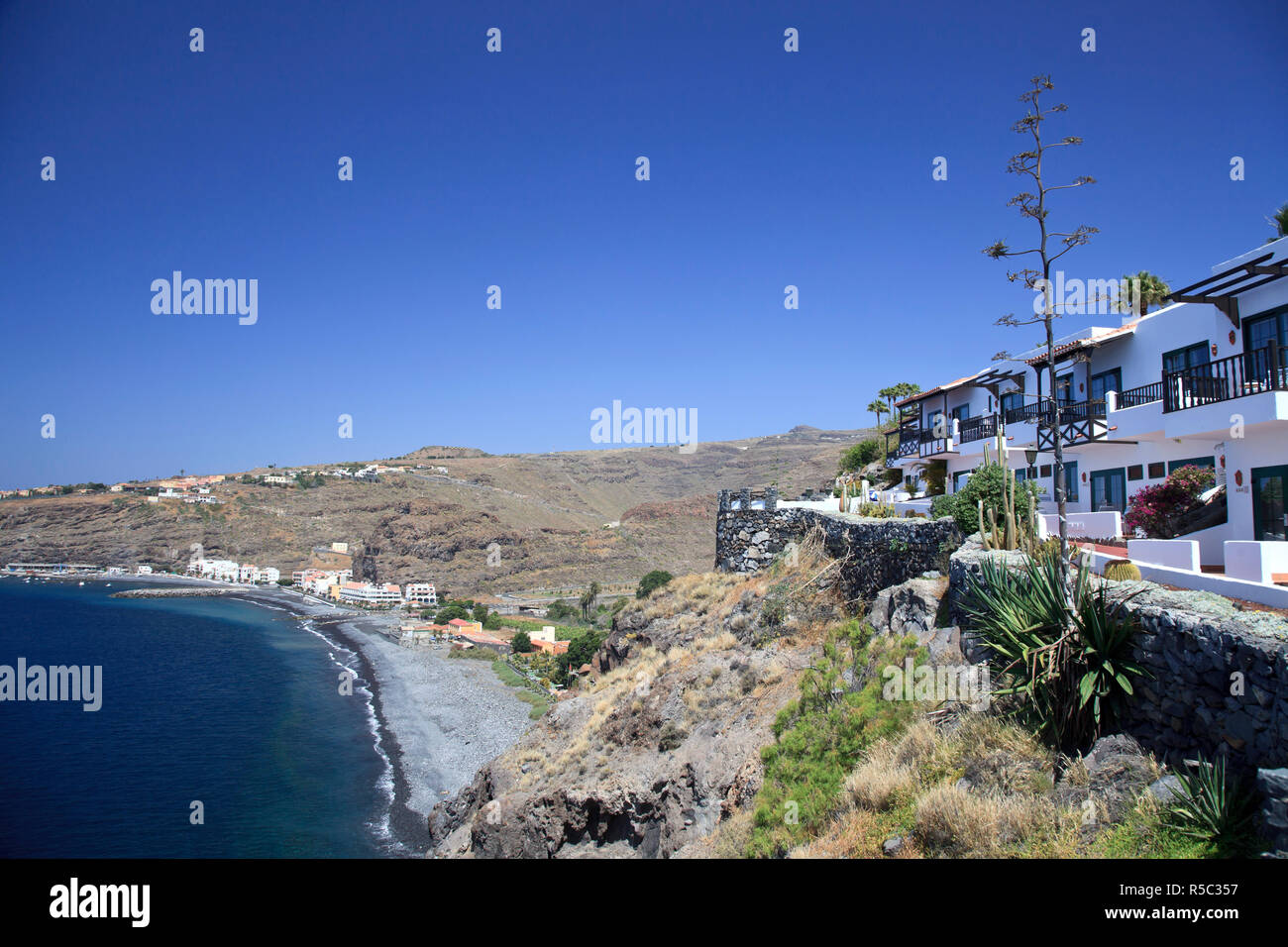 Canaries, La Gomera, Playa Santiago, jardín Tecina Resort Banque D'Images