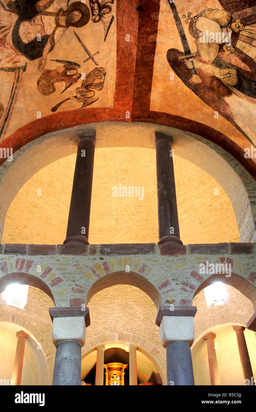 Église abbatiale, Ottmarsheim, Haut-Rhin, Alsace, France Banque D'Images