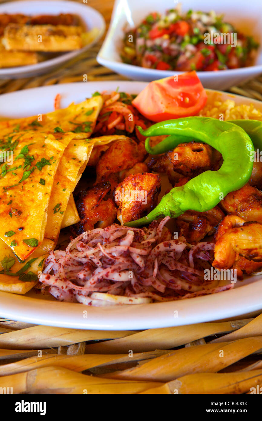 Brochette de poulet, Chypre du Nord Banque D'Images