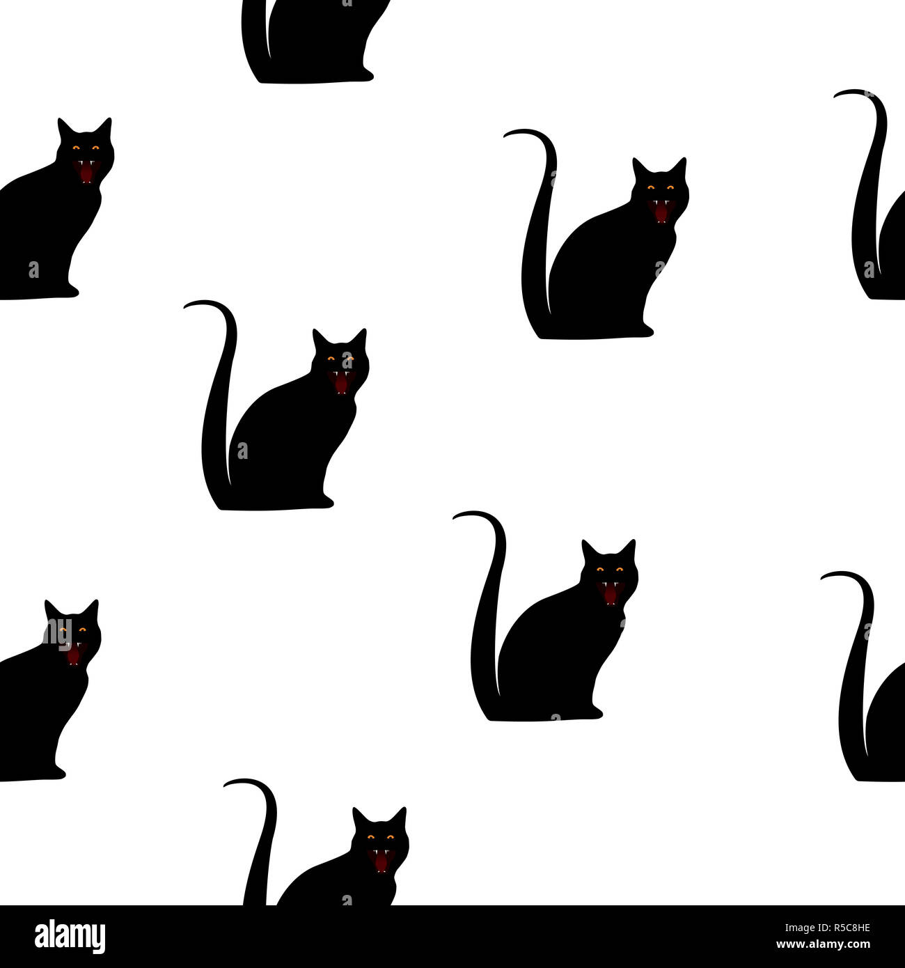 Animaux chats noir transparent motif silhouette aux yeux