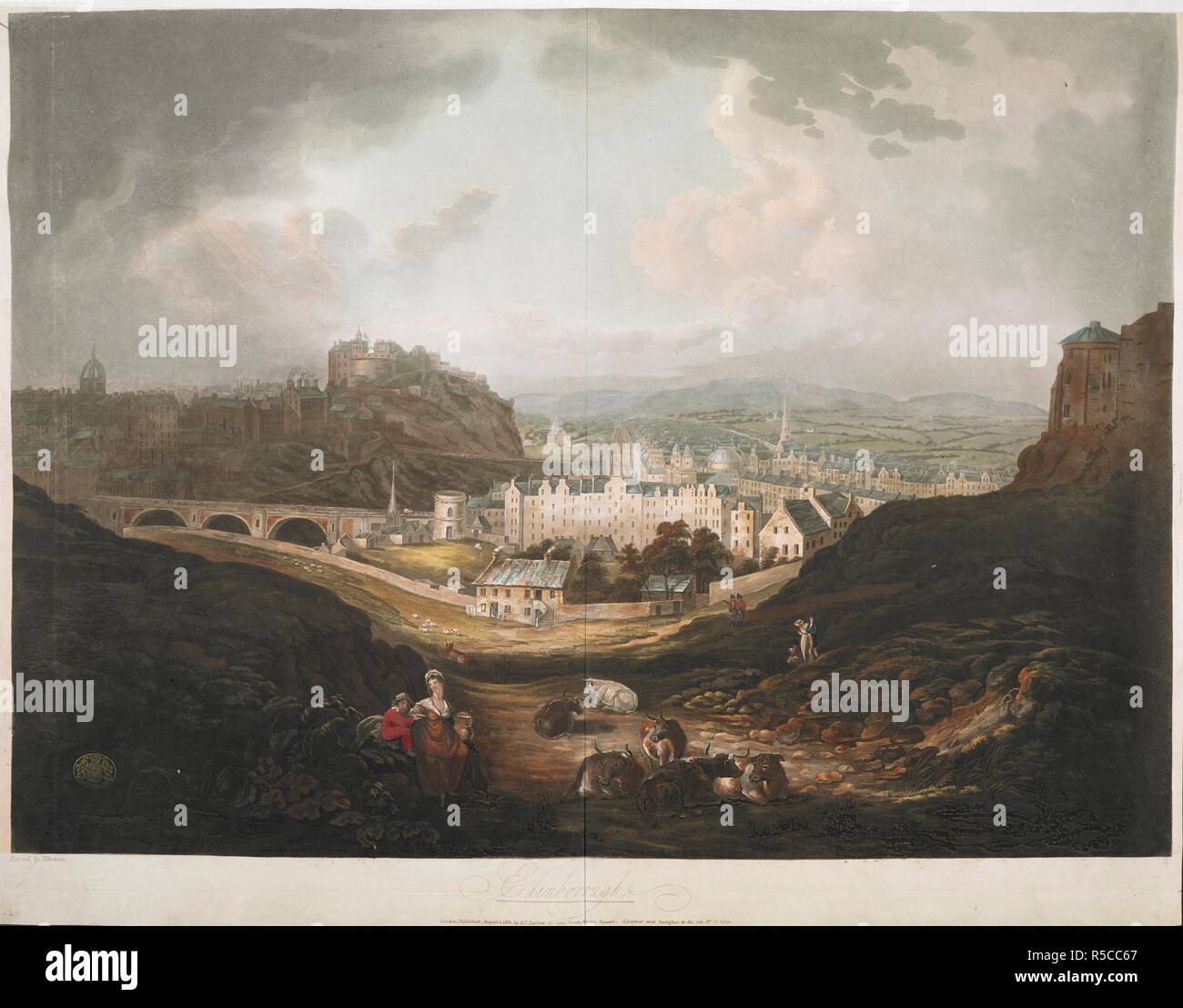 Vue d'Édimbourg. Voir d'Édimbourg. 1810. Source : Maps K.Haut.49.67.h. Langue : Anglais. Banque D'Images