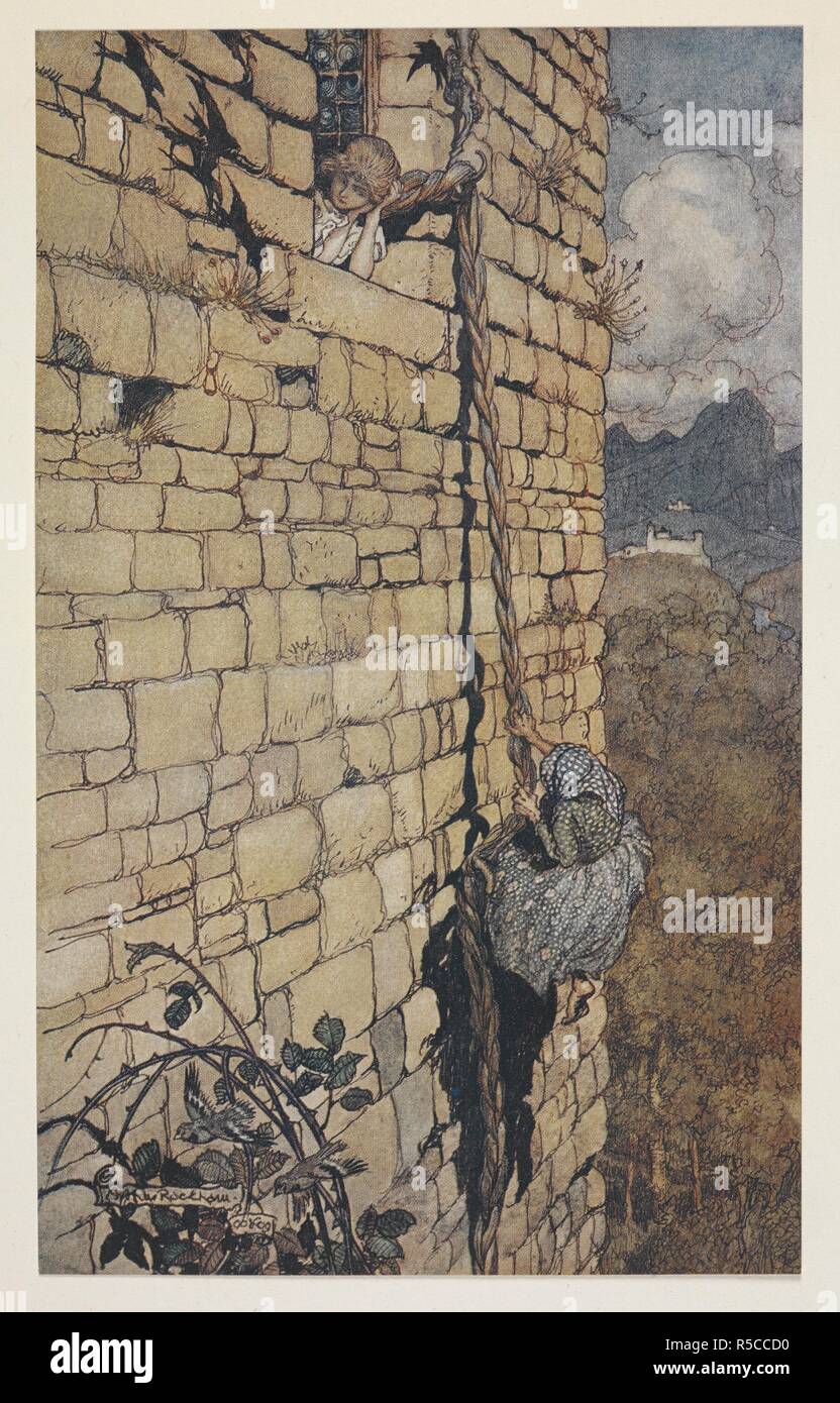 L'illustration de Rumpelstilzchen. Les contes des frères Grimm. Illustré par Arthur Rackham. Traduit par Mme Edgar Lucas. L.P. Londres : le gendarme & Co., 1909. Source : ctk.42.b.10 page 82. Auteur : RACKHAM, Arthur. Grimm, Jacob Ludwig Carl. Banque D'Images